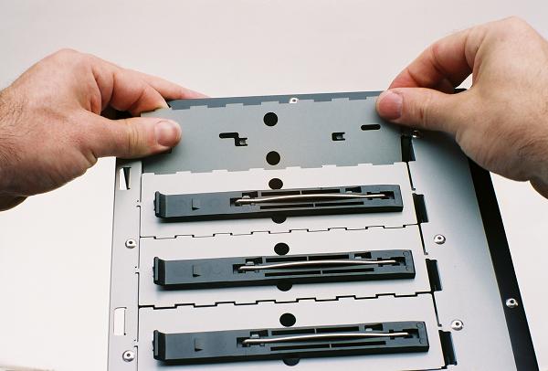 Removing the RF shield from the PC drive bay